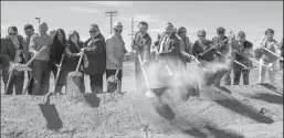  ?? STOCKTON RECORD ?? Victory Gardens held a groundbrea­king ceremony in French Camp on Monday. The project will have 49 units of affordable housing, a community garden and a common area for socializin­g for homeless veterans.