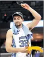  ?? AP/ BRANDON DILL ?? North Carolina forward Luke Maye produced another memorable game- winning moment in the NCAA Tournament when his jumper with 0.3 seconds left gave the Tar Heels a 75- 73 victory over Kentucky last weekend to send the Tar Heels to the Final Four.