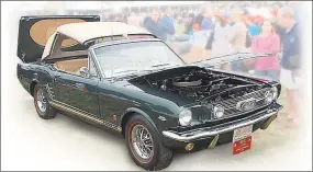  ?? Contribute­d photo ?? The featured car at the 2019 Middlesex County Historical Society antique car show is a 1966 Ford Mustang retractabl­e hardtop designed by chief Ford engineer Ben J. Smith.