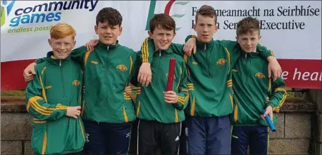  ??  ?? The Abbeydorne­y / Kilflynn U14 Boys relay team that finished fifth in the Community Games National Finals