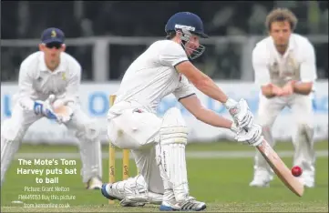  ?? Picture: Grant Melton FM4491153 Buy this picture from kentonline.co.uk ?? The Mote’s Tom Harvey puts bat to ball