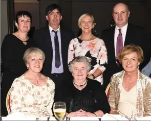  ?? Photo by Michelle Cooper Galvin ?? Frances O’Toole, Betty Crosby, Mary O’Connell (back) Mary and John Griffin with Sheila and Andy Goulding at the Ring of Kerry Charity Cycle presentati­on dinner in the INEC, Killarney on Friday.