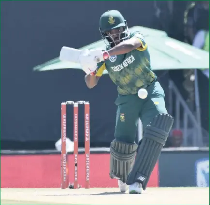  ??  ?? South Africa’s Temba Bavuma bats during the ODI against Bangladesh at Buffalo Park in East London last month.