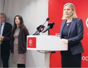  ?? ?? Statsminis­ter Magdalena Andersson (S) och hennes parti har ändrat sig och vill nu att Sverige ska bli medlem i Nato.