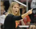  ?? TIMOTHY D. EASLEY — THE ASSOCIATED PRESS ?? UAlbany coach Joanna BernabeiMc­Namee, seen here in this 2013 photo as Pikeville head coach in Louisville, faces an uphill task against UConn.