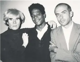  ?? Picture: EPA ?? TALENTED TRIO. American artists Andy Warhol, left, and Jean-Michel Basquiat, centre, and Italian painter Francesco Clemente.