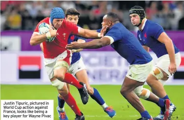  ??  ?? Justin Tipuric, pictured in World Cup action against France, looks like being a key player for Wayne Pivac