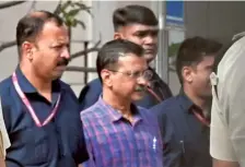  ?? SUSHIL KUMAR VERMA ?? Delhi CM Arvind Kejriwal comes out after appearing before the court in the excise policy case on Thursday.