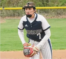  ?? Peter Wallace/For Hearst Connecticu­t Media ?? Shepaug Valley High School sophomore Amelia Jacob draws extra Region 12 fans to see her pitch for the Berkshire League’s first-place Spartans.