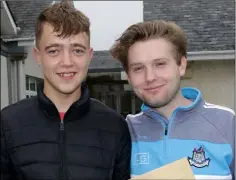  ??  ?? Darragh Winters( Taghmon) and Jack Allen (Our Lady’s Island) at St. Peter’s College.