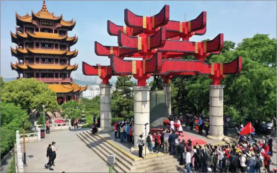  ?? PHOTOS PROVIDED TO CHINA DAILY ?? Wuhan’s landmark Yellow Crane Tower reopens to the public on April 29.