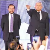  ?? OMAR FRANCO ?? El líder del PES y el candidato de Morena.