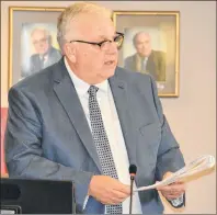  ?? COLIN MACLEAN/JOURNAL PIONEER ?? Coun. Brian McFeely speaks during the March meeting of council on Monday night.