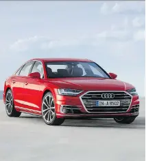  ?? PHOTOS: AUDI ?? The new-look front end of the Audi A8 brings a stronger presence to what had been a rather formal sedan.