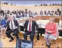  ?? KAY NIETFELD — AFP VIA GETTY IMAGES ?? Trump, Chinese President Xi Jinping and German Chancellor Angela Merkel settle in at the first working session during the Group of 20 summit.