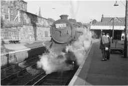  ?? KEITH WIDDOWSON ?? By the date of this picture, Friday July 28 1967, BR (Sc) was clamping down on steam incursions from Kingmoor, and had made Motherwell the most northerly point on the West Coast Main Line to where they were allowed to run. ‘Black Five’ No. 45455 is,...