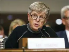  ?? CAROLYN KASTER — THE ASSOCIATED PRESS FILE ?? In this file photo, former Michigan State President Lou Anna Simon testifies before a Senate subcommitt­ee in Washington.