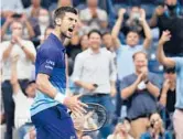  ?? ED JONES/GETTY-AFP ?? Novak Djokovic, who’s two victories away from the first calendar Grand Slam since 1969, says he’s worked for years so his game has “literally no flaws.”