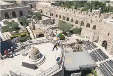  ??  ?? THE NEW rope-climbing attraction at the Tower of David Museum in Jerusalem’s Old City. (Lauren Morganbess­er)