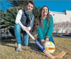  ??  ?? EL OTRO ESPANYOL. Pablo Ricart y Nere Ginestà, hockey y voleibol.