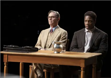  ?? PHOTOS BY JULIETA CERVANTES — PROVIDED BY DENVER CENTER ?? Richard Thomas, left, as Atticus Finch, and Yaegel T. Welch, as Tom Robinson, in the touring Broadway production of “To Kill a Mockingbir­d.”