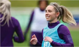  ?? Photograph: Matt West/Shuttersto­ck ?? Jordan Nobbs training with England at St George’s Park this week in preparatio­n for the World Cup qualifiers at home to Austria and Latvia.