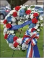  ??  ?? In memory of 9/11, a wreath was placed on behalf of the Oneida Police Department.