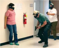  ?? AFP file ?? Teachers and administra­tors participat­e in an Airsoft mock active shooter drill during a firearms course sponsored by Faster Colorado at Flatrock Training Center in Commerce City, Colorado. —