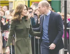  ?? Arthur Edwa rds / WPA Pool / Gett y Images ?? Prince William and Catherine, Duke and Duchess of Cambridge, chat as they meet members of the public in Galway on Day 3 of their visit to Ireland on Thursday.