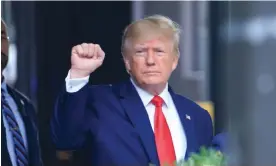  ?? Photograph: AFP/Getty Images ?? Donald Trump departs Trump Tower on his way to the New York attorney general’s office for a deposition in a civil investigat­ion.