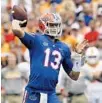  ?? JOHN RAOUX/ASSOCIATED PRESS ?? QB Feleipe Franks and the Gators pulled off one of the most memorable wins in UF football history.