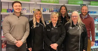  ?? ?? Jack Zonfrillo (far left) joins the friendly and helpful team at Cumnock Pharmacy as the pharmacist and manager