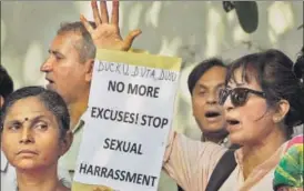  ?? HT FILE ?? 37.8% participan­ts of the survey said that they were harassed at their workplaces.