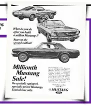  ??  ?? Limited Edition six-pot Mustang had ‘special wheel covers’ and a ‘chromed air cleaner’.