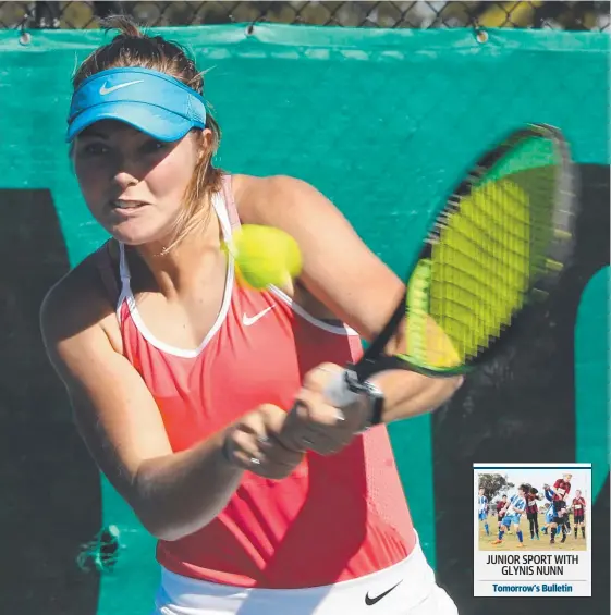  ?? Picture: MIKE BATTERHAM ?? Runaway Bay’s Olivia Gadecki, in action at the Gold Coast Junior Internatio­nal, will play at the Junior Fed Cup in September.