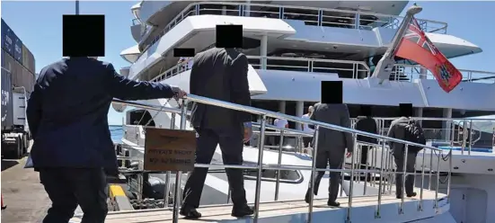  ?? Crew seizes the Photo: USA Department of Justice ?? Amadea at the Port of Lautoka.