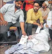  ?? HT PHOTO ?? The Aadhar cards found at a scrap dealer in Jaipur.