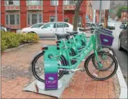  ?? LAUREN HALLIGAN FILE PHOTO ?? Bicycles that are part of the Capital District Transporta­tion Authority’s CDPHP Cycle! program are shown in Troy.