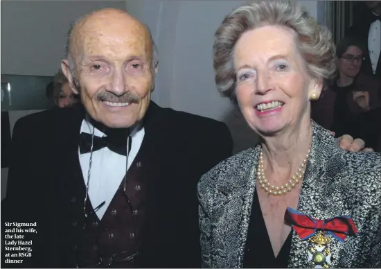  ?? PHOTO: JOHN RIFKIN ?? Sir Sigmund and his wife, the late Lady Hazel Sternberg, at an RSGB dinner