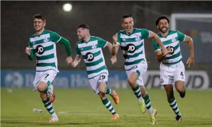  ??  ?? Shamrock Rovers secured a fairytale second-round tie with Milan by beating Ilves Tampere 12-11 on penalties. Photograph: Ryan Byrne/ Inpho/Shuttersto­ck