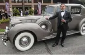  ??  ?? Daniel Bower with his Packard Super Eight during the Black Tie & Tailpipes gala on Friday. (Emily Matthews/ Post-Gazette)