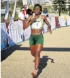  ??  ?? IN GREAT SHAPE: Athlete Ntombesint­hu Mfunzi finished the 10km in third position at the Diva Run, held to celebrate Women’s Day at Kings Beach last weekend