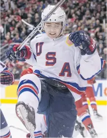  ?? CHRIS YOUNG/THE CANADIAN PRESS/FILES ?? Clayton Keller, seen during the world junior hockey championsh­ip last December in Toronto, had two assists in three NHL games last season. He says he wants to “have an impact right away” with the Arizona Coyotes this season.