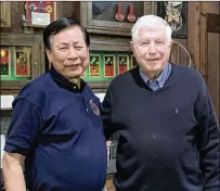  ?? COURTESY OF STEVE GREENE ?? Hoang Ly and Steve Greene reunited over lunch last year at a Virginia restaurant. They hadn’t seen each other in 20 years.