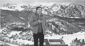  ?? QUIBI ?? Tye Sheridan in a scene from “Wireless” which follows a college student navigating the snowy Colorado mountains.