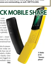  ??  ?? Nokia 8110 “Banana phone”