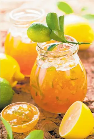  ??  ?? Lemons (and all kinds of citrus) lend themselves to wonderful marmalades, drizzles, marinades and glazes.