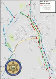  ?? Courtesy graphic
/ Sonora Police Department ?? A map provided by the Sonora Police Department shows the route for the Historic Downtown Sonora Christmas Parade on Friday and where there will be road closures and detours.