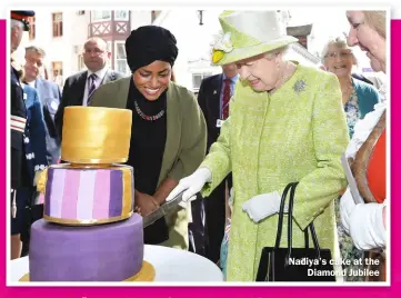  ?? ?? Nadiya’s cake at the Diamond Jubilee