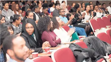  ??  ?? Students at a recent Faculty of Medicine event encouragin­g black, indigenous and other marginalis­ed students to apply to medical school.